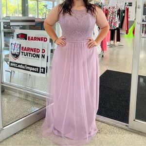 Lavender lace bridesmaid dress